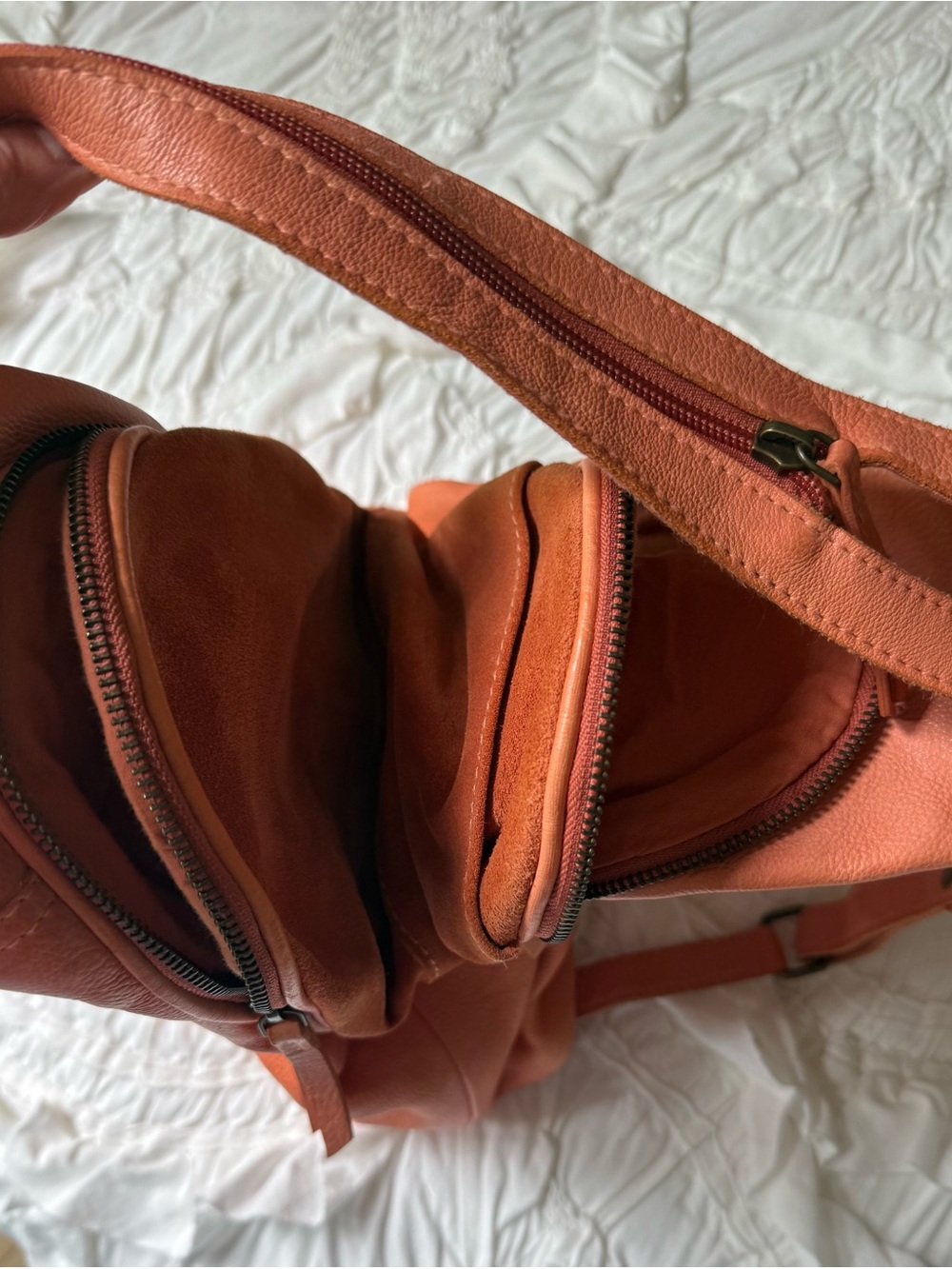 We The Free Burnt Orange Leather Crossbody Sling.NWOT. - Picture 3 of 7